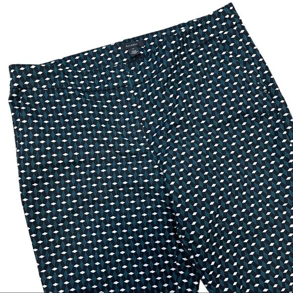 𝅺halogen Green Diamond Print Crop Ankle Pants Sz 12 - Picture 3 of 15